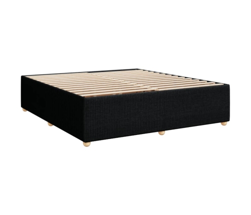 Cama box spring con colchón tela negro 180x200 cm