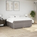 Cama box spring con colchón tela gris taupe 200x200 cm