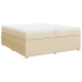 Cama box spring con colchón tela color crema 200x200 cm