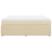 Cama box spring con colchón tela color crema 200x200 cm