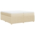 Cama box spring con colchón tela color crema 200x200 cm