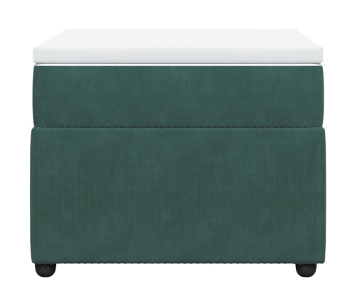 Cama box spring con colchón terciopelo verde oscuro 80x200 cm