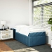 Cama box spring con colchón terciopelo azul oscuro 80x200 cm