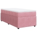 Cama box spring con colchón terciopelo rosa 80x200 cm