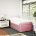 Cama box spring con colchón terciopelo rosa 80x200 cm