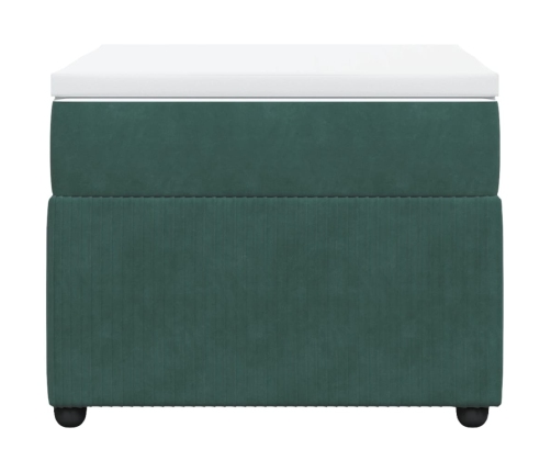 Cama box spring con colchón terciopelo verde oscuro 90x190 cm