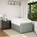 Cama box spring con colchón terciopelo gris claro 90x190 cm