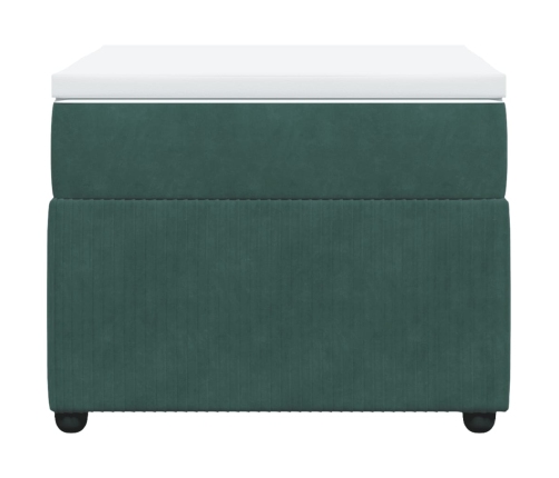 Cama box spring con colchón terciopelo verde oscuro 90x200 cm