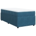 Cama box spring con colchón terciopelo azul oscuro 90x200 cm