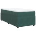 Cama box spring con colchón terciopelo verde oscuro 100x200 cm