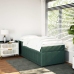 Cama box spring con colchón terciopelo verde oscuro 100x200 cm