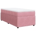 Cama box spring con colchón terciopelo rosa 100x200 cm