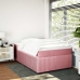 Cama box spring con colchón terciopelo rosa 120x200 cm