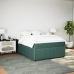 Cama box spring con colchón terciopelo verde oscuro 140x190 cm