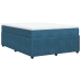 Cama box spring con colchón terciopelo azul oscuro 140x190 cm