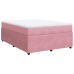 Cama box spring con colchón terciopelo rosa 140x190 cm