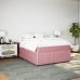 Cama box spring con colchón terciopelo rosa 140x190 cm