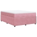 Cama box spring con colchón terciopelo rosa 140x190 cm