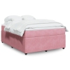 Cama box spring con colchón terciopelo rosa 140x190 cm