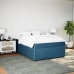 Cama box spring con colchón terciopelo azul oscuro 140x200 cm