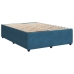 Cama box spring con colchón terciopelo azul oscuro 140x200 cm