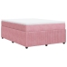 Cama box spring con colchón terciopelo rosa 140x200 cm