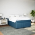 Cama box spring con colchón terciopelo azul oscuro 160x200 cm