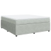 Cama box spring con colchón terciopelo gris claro 180x200 cm