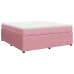 Cama box spring con colchón terciopelo rosa 180x200 cm