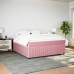 Cama box spring con colchón terciopelo rosa 180x200 cm