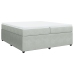 Cama box spring con colchón terciopelo gris claro 200x200 cm