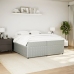 Cama box spring con colchón terciopelo gris claro 200x200 cm