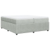 Cama box spring con colchón terciopelo gris claro 200x200 cm