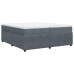 Cama box spring con colchón terciopelo gris oscuro 200x200 cm