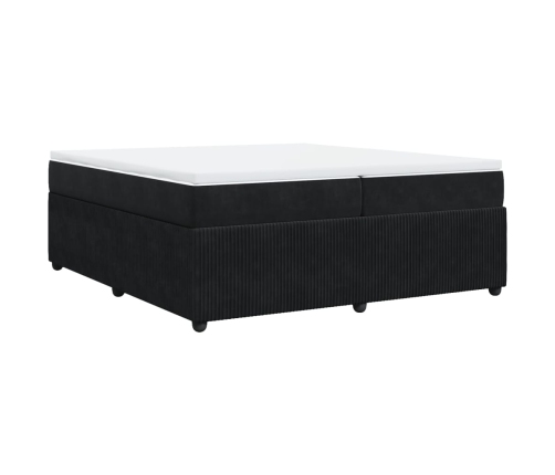 Cama box spring con colchón terciopelo negro 200x200 cm