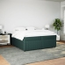 Cama box spring con colchón terciopelo verde oscuro 200x200 cm