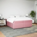 Cama box spring con colchón terciopelo rosa 200x200 cm