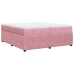 Cama box spring con colchón terciopelo rosa 200x200 cm