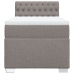 Cama box spring con colchón tela gris taupe 80x200 cm