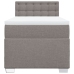 Cama box spring con colchón tela gris taupe 80x200 cm