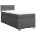 Cama box spring con colchón tela gris oscuro 90x190 cm