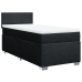 Cama box spring con colchón tela negro 90x190 cm