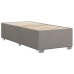 Cama box spring con colchón tela gris taupe 90x190 cm