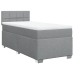 Cama box spring con colchón tela gris claro 90x190 cm