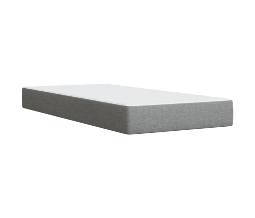 Cama box spring con colchón tela gris claro 90x190 cm