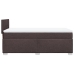 Cama box spring con colchón tela marrón oscuro 90x190 cm