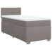 Cama box spring con colchón tela gris taupe 90x190 cm