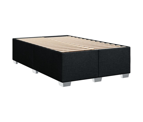 Cama box spring con colchón tela negro 90x190 cm