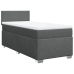 Cama box spring con colchón tela gris oscuro 90x200 cm