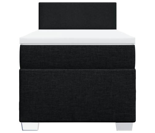 Cama box spring con colchón tela negro 90x200 cm